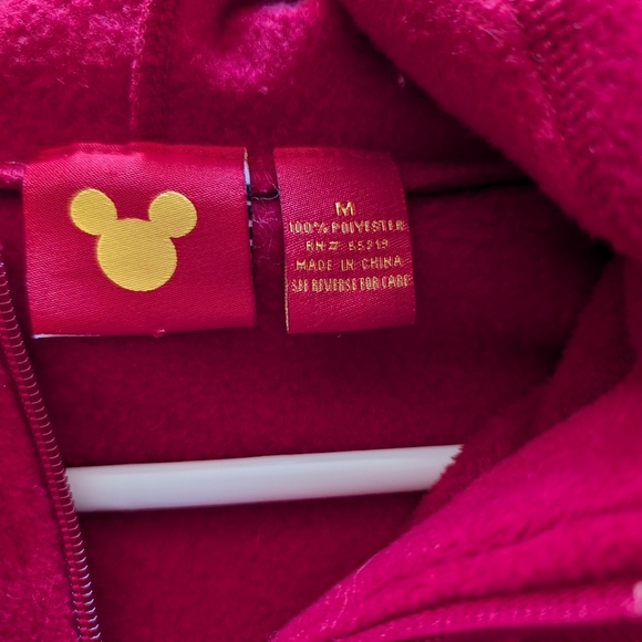 Walt Disney World Vintage Jerry Leigh Mickey Mouse Red Fleece Hoodie Size Medium - Picture 3 of 5